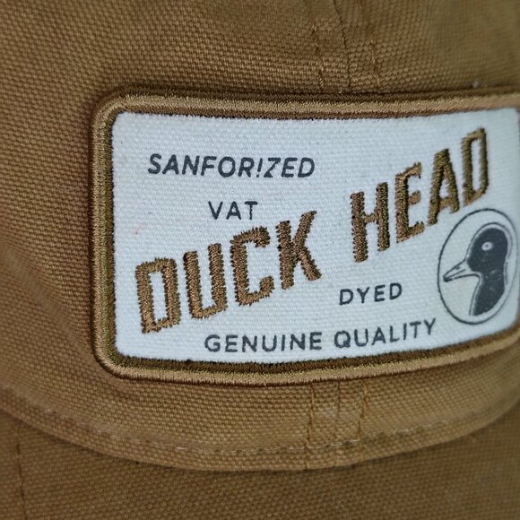 Duck Head Mesh Hat Cap Strap Back Brown Sanforized Patch Logo Trucker Mens - Picture 2 of 12